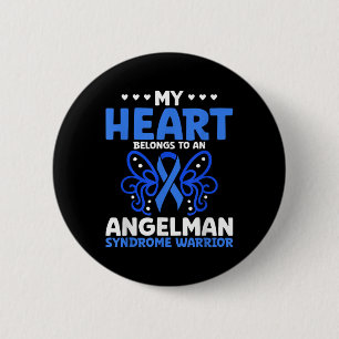 Mein Herz gehört zu einem Angelman-Syndrom Krieger Button