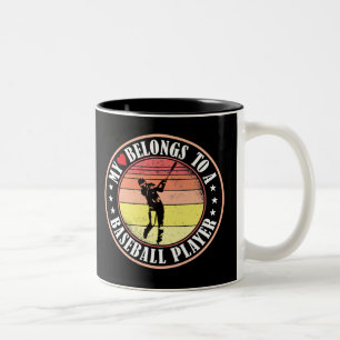 MEIN HERZ GEHÖRT ZU EINEM BASEBALLSPIELER ZWEIFARBIGE TASSE