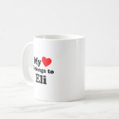 Mein Herz gehört zu Eli Kaffeetasse (Vorderseite Links)