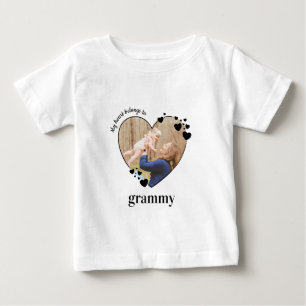 Mein Herz gehört zu Grammy Personalize Baby Foto T-shirt