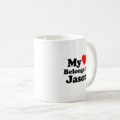 Mein Herz gehört zu Jason Kaffeetasse (VorderseiteRechts)