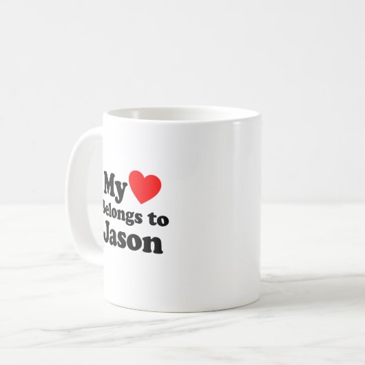 Mein Herz gehört zu Jason Kaffeetasse (Vorderseite Links)