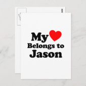 Mein Herz gehört zu Jason Postkarte (Vorne/Hinten)