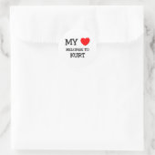 Mein Herz gehört zu Kurt Runder Aufkleber (Tasche)