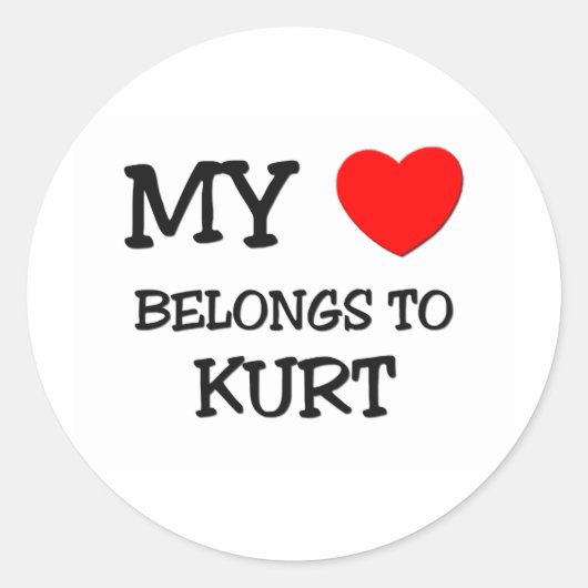 Mein Herz gehört zu Kurt Runder Aufkleber (Vorderseite)