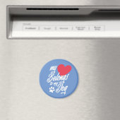 Mein Herz gehört zu meinem Hund Valentine | Magnet (In Situ (Geschirrspüler))