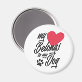 Mein Herz gehört zu meinem Hund Valentine | Magnet (Vorderseite/Rückseite)
