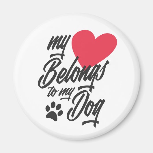 Mein Herz gehört zu meinem Hund Valentine | Magnet (Vorne)