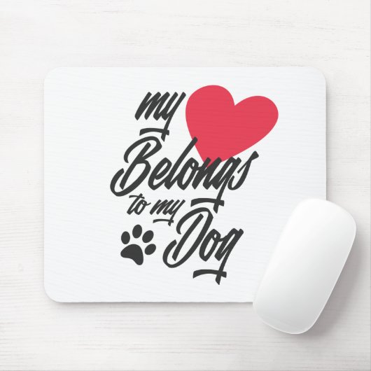 Mein Herz gehört zu meinem Hund Valentine | Mousep Mousepad (Mit Mouse)