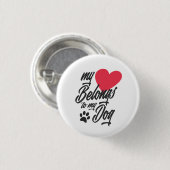 Mein Herz gehört zu meinem Hund Valentine | Schalt Button (Vorne & Hinten)