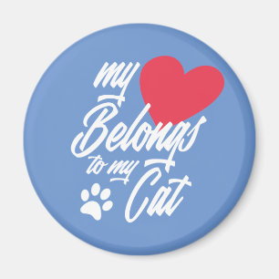 Mein Herz gehört zu meiner Katze Valentine   Magne Magnet