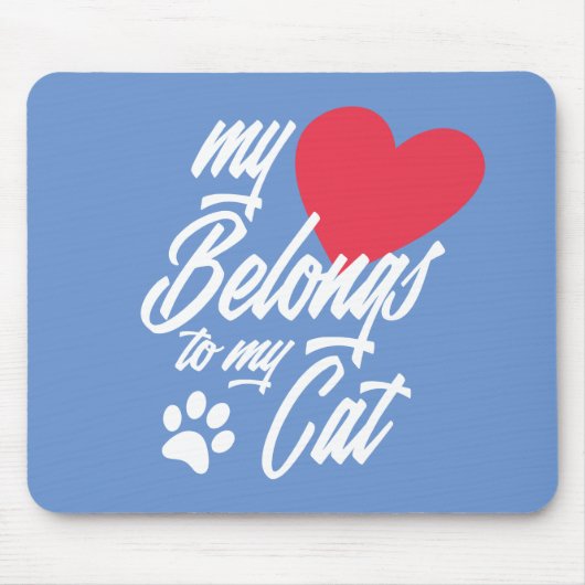 Mein Herz gehört zu meiner Katze Valentine | Mouse Mousepad (Vorne)