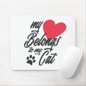 Mein Herz gehört zu meiner Katze Valentine | Mouse Mousepad (Mit Mouse)