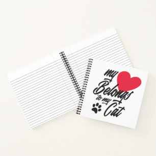 Mein Herz gehört zu meiner Katze Valentine   Notiz Notizblock
