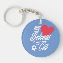 Mein Herz gehört zu meiner Katze Valentine | Schlü Schlüsselanhänger