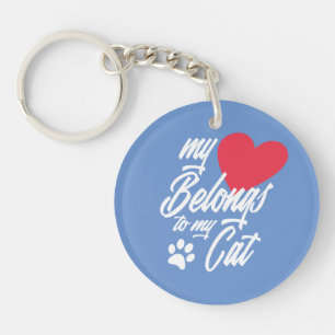 Mein Herz gehört zu meiner Katze Valentine Schlüs Schlüsselanhänger