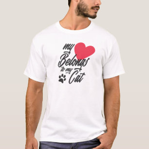 Mein Herz gehört zu meiner Katze Valentine T-Shi T-Shirt
