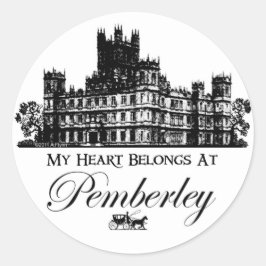 Mein Herz gehört zu Pemberley Runder Aufkleber