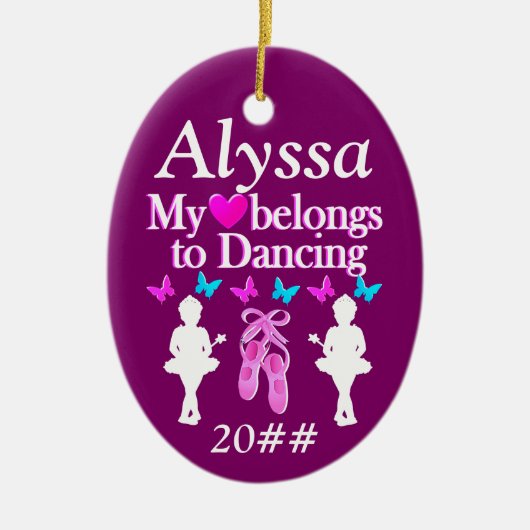 MEIN HERZ GEHÖRT ZU PERSONALISIERTEN ORNAMEN KERAMIKORNAMENT (Vorne)