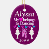 MEIN HERZ GEHÖRT ZU PERSONALISIERTEN ORNAMEN KERAMIKORNAMENT (Hinten)