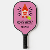 MEIN HERZ GEHÖRT ZU PICKLEBALL Gnome Pickleball Schläger (Vorderseite)