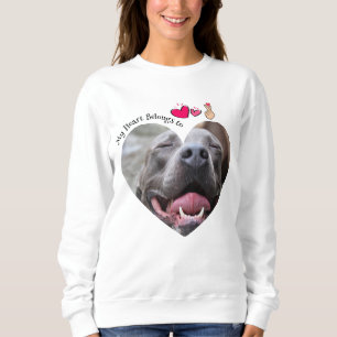 Mein Herz gehört zu Pitbull Hundin-Foto Sweatshirt