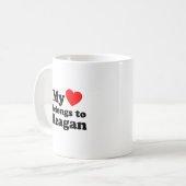 Mein Herz gehört zu Reagan Kaffeetasse (Vorderseite Links)