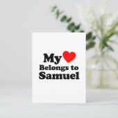 Mein Herz gehört zu Samuel Postkarte (Stehend Vorderseite)