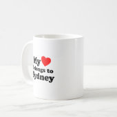Mein Herz gehört zu Sydney Kaffeetasse (Vorderseite Links)