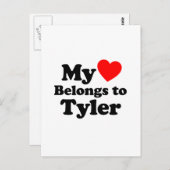 Mein Herz gehört zu Tyler Postkarte (Vorne/Hinten)