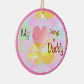 Mein Herz gehört zum Daddy Holiday Keramik Ornament (Rechts)