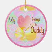 Mein Herz gehört zum Daddy Holiday Keramik Ornament (Hinten)