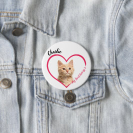 Mein Herz gehört zum Personalisierten Cat Foto & N Button