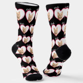 Mein Herz gehört zum Personalisierten Cat Foto & N Socken (Gewinkelt)