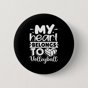 Mein Herz gehört zum Volleyball Button
