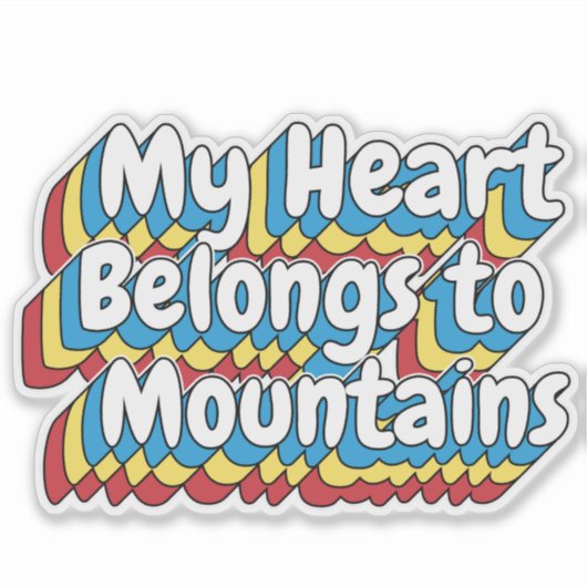 MEIN HERZ GEHT ZU BERGEN AUFKLEBER (Vorderseite)