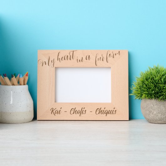 Mein Herz in einer Pelzform Geätzte Rahmen (Vorderseite)