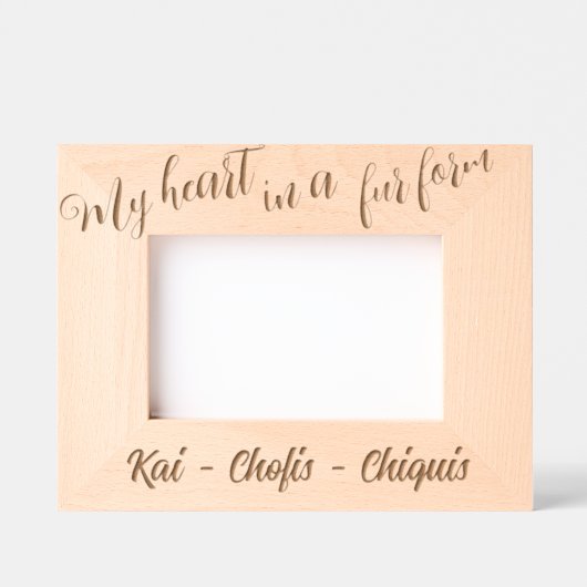 Mein Herz in einer Pelzform Geätzte Rahmen (Vorderseite)