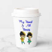 Mein Herz ist all Ihre Bestie Couple Liebe Valenti Pappbecher (Rückseite)