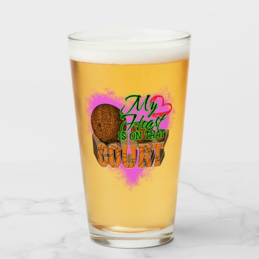 Mein Herz ist auf dem Basketball, Basketball. Glas (Vorne (Gefüllt))