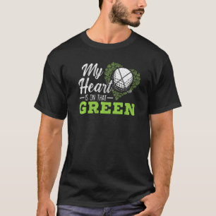 Mein Herz ist auf dem grünen Golfer Golfball und T-Shirt