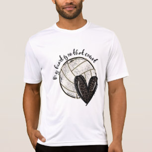 Mein Herz ist auf dem Hofvolleyball Leopard T-Shirt