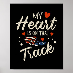 Mein Herz ist auf der Leichtathletik-Strecke und Poster