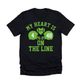 Mein Herz ist auf der Line Football 2 Player T-Shirt