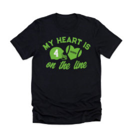 Mein Herz ist auf der Linie Fußball 1 Spieler T-Shirt