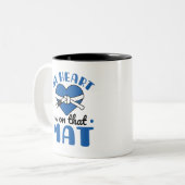 Mein Herz ist auf der Mat Jiu Jitsu Mama Zweifarbige Tasse (Vorderseite Links)