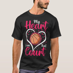 Mein Herz ist auf diesem Court Sketll Lustige Spor T-Shirt