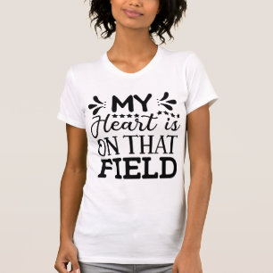 Mein Herz ist auf diesem Feld American Football Sp T-Shirt