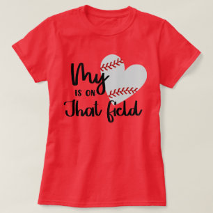 Mein Herz ist auf diesem Feld Baseball-T - Shirt