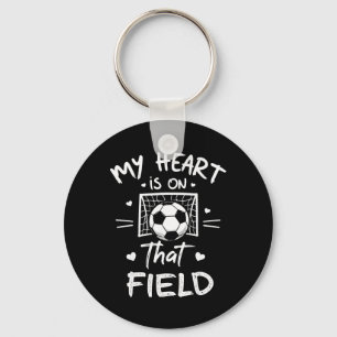 Mein Herz ist auf diesem Feld Fußballspieler Fan-M Schlüsselanhänger